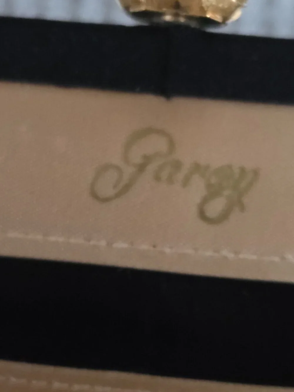 Vintage Garay Black Pleated Fabric Evening Bag Purse Gold Tone Floral Clasp